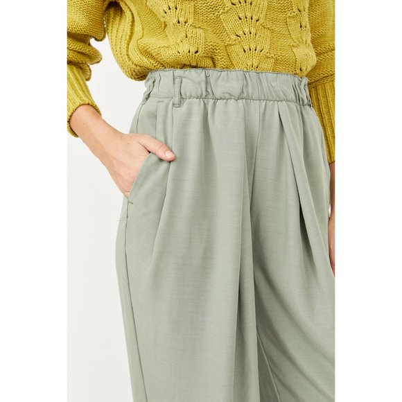 FREE PEOPLE Nothin To Say Pleated Trousers / Seagrass - Picture 8 of 10